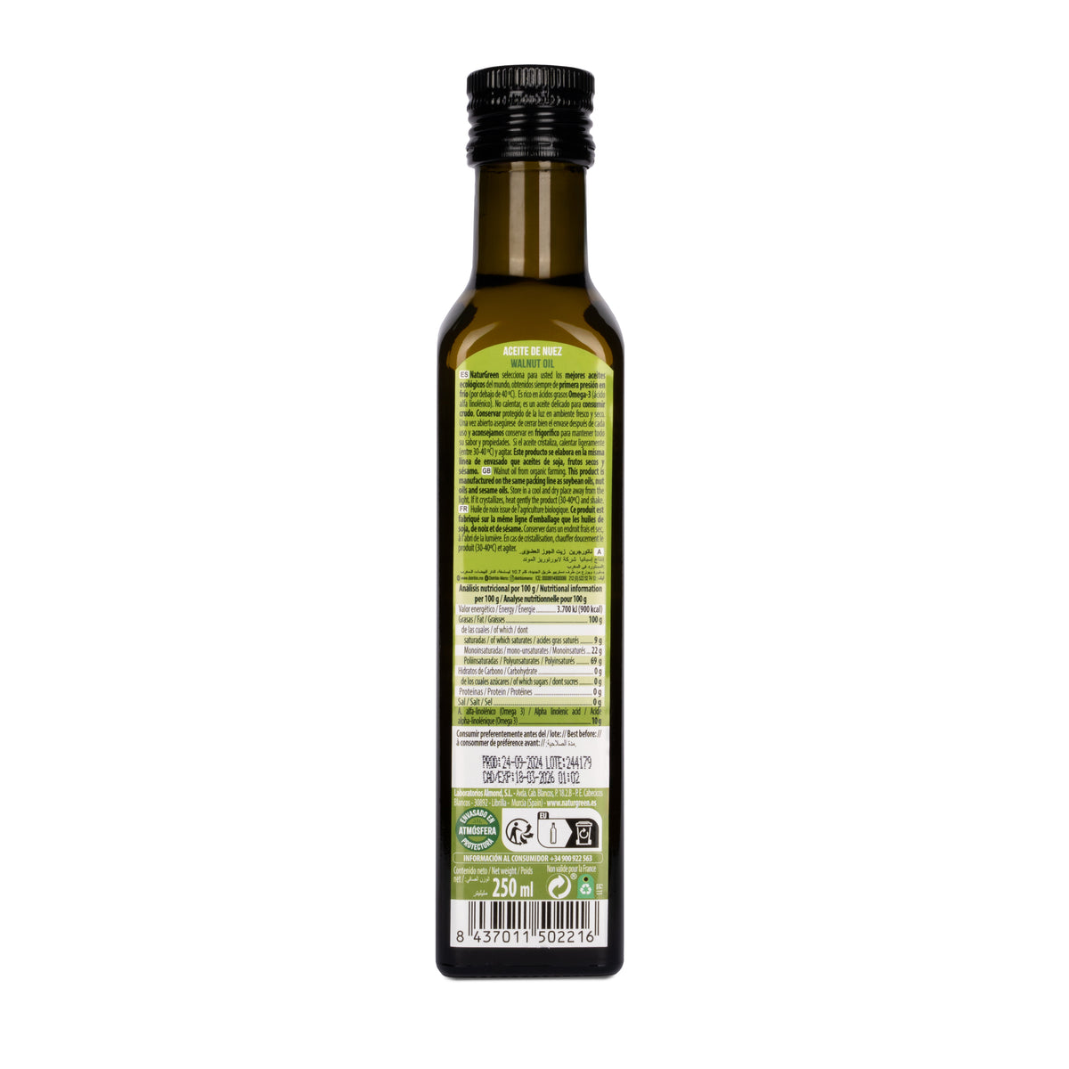 Biologische walnootolie NaturGreen 250 ml