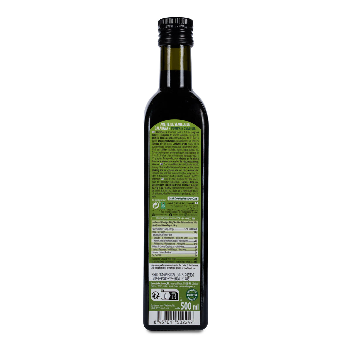 Biologische pompoenpitolie NaturGreen 500 ml