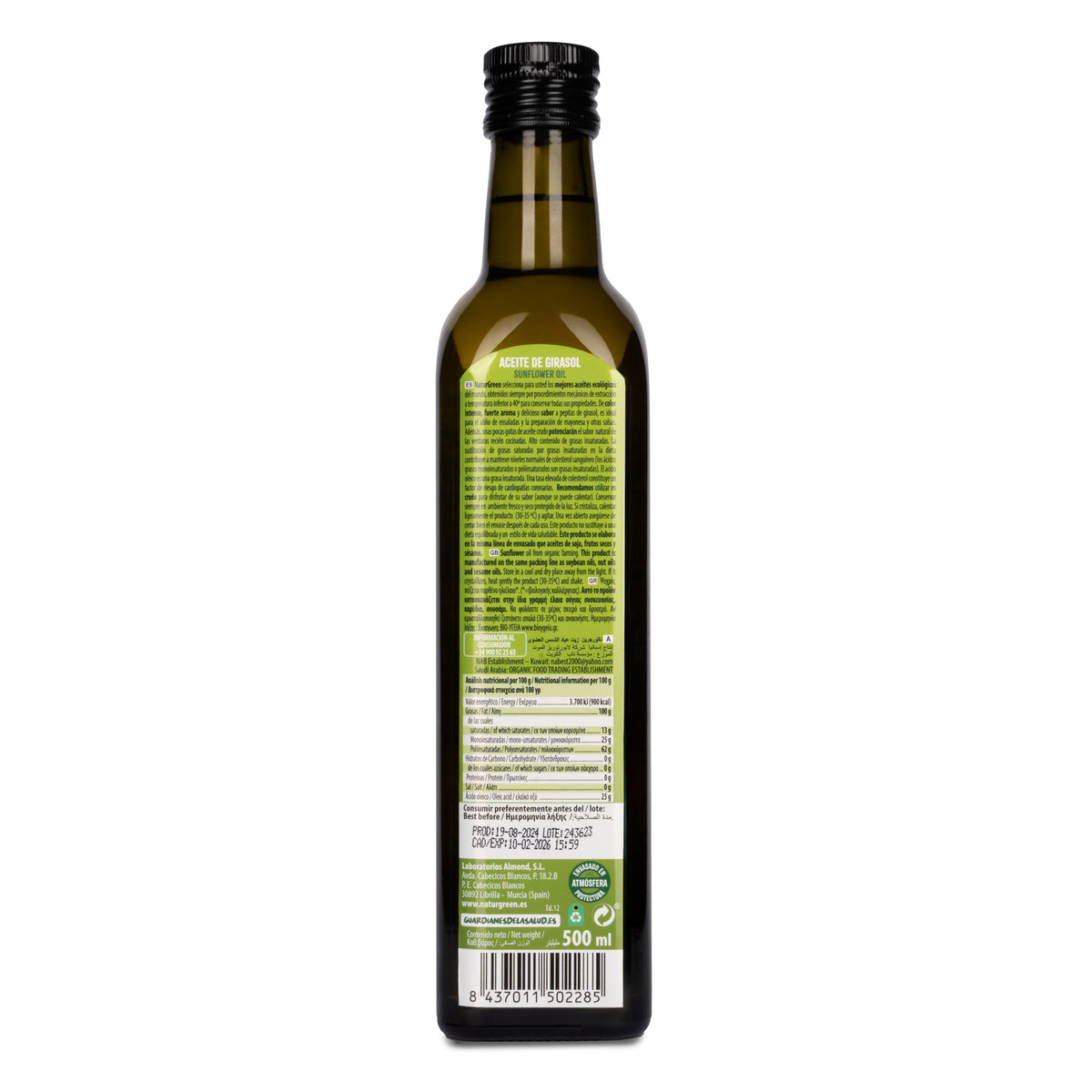 Zonnebloemolie Naturgreen 500 ml