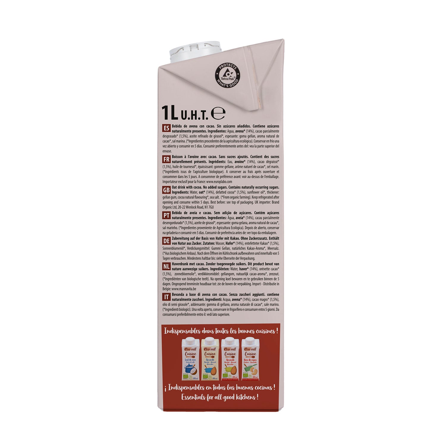 Pakket 6 x NaturGreen Choco Haverdrank 1 L