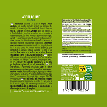 Biologische lijnzaadolie NaturGreen 500 ml