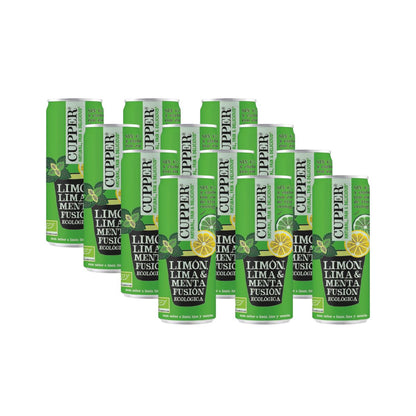 Pack x 12 Refresco de Menta, Limón y Lima Bio Cupper 250 ml