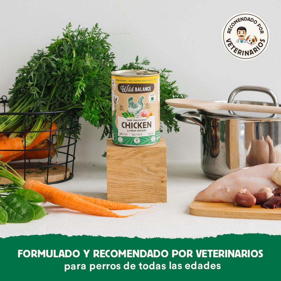 Lata Filosofía BARF de POLLO Wild Balance 400gr