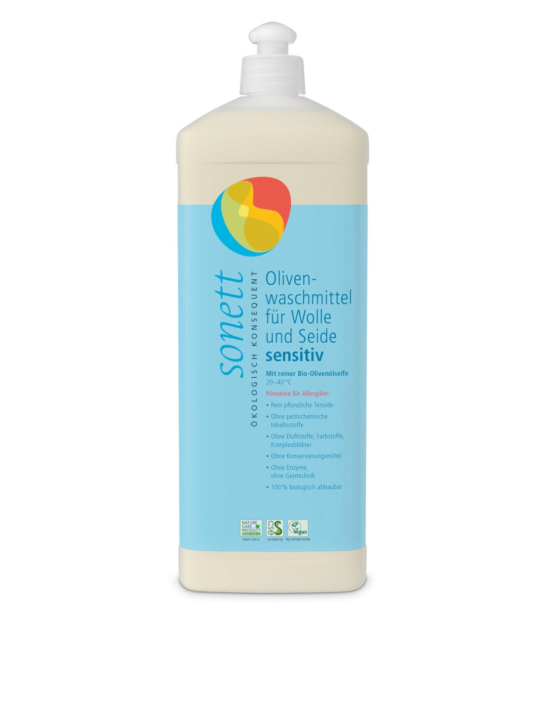 Olijfoliewasmiddel Sensitive voor wol en zijde Sonett 1 liter