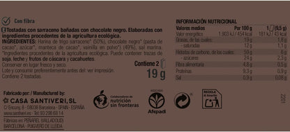 Knapperige boekweitcrackers met pure chocolade BIO 3x57 g