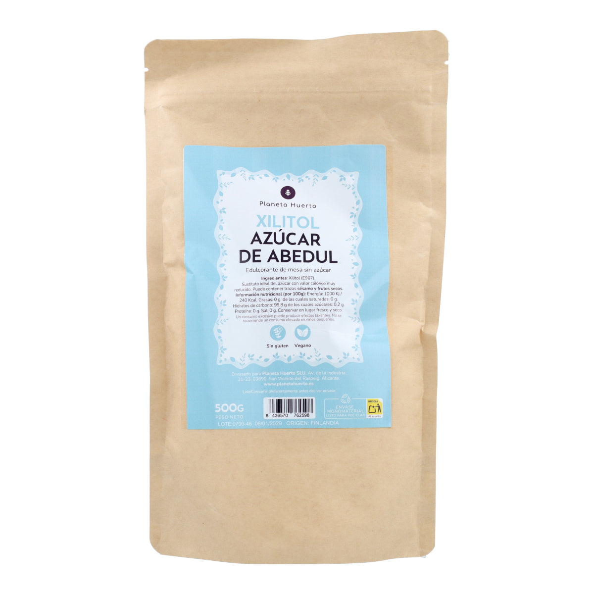 Xylitol Berkensuiker Planeta Huerto 500 g