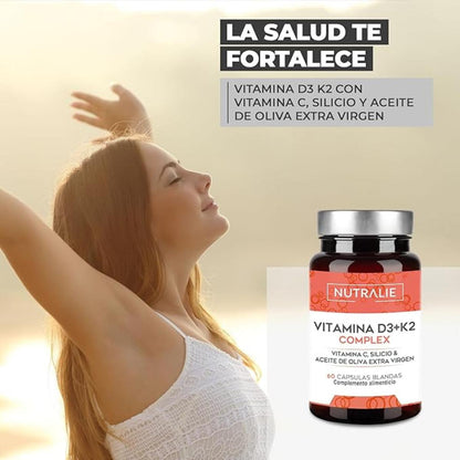 Nutralie Vitamina D3+K2 Complex 10000 UI + Vit C 60 cápsulas