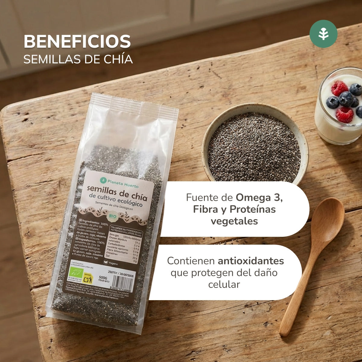 Pack 2x Semilla de chía ECO Planeta Huerto 500 g