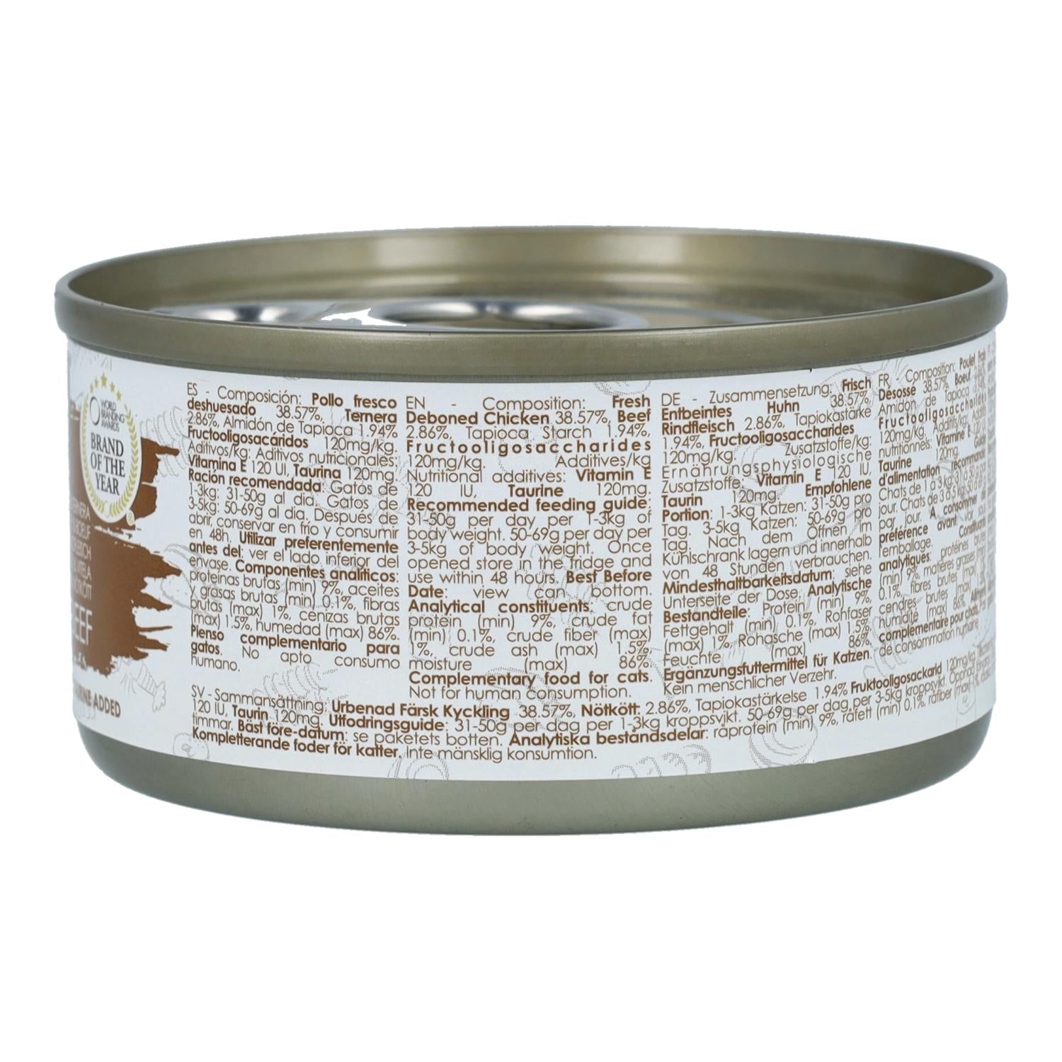 Kit Cat Lata Gravy - Pollo & Ternera 70 g Comida húmeda para gatos en salsa
