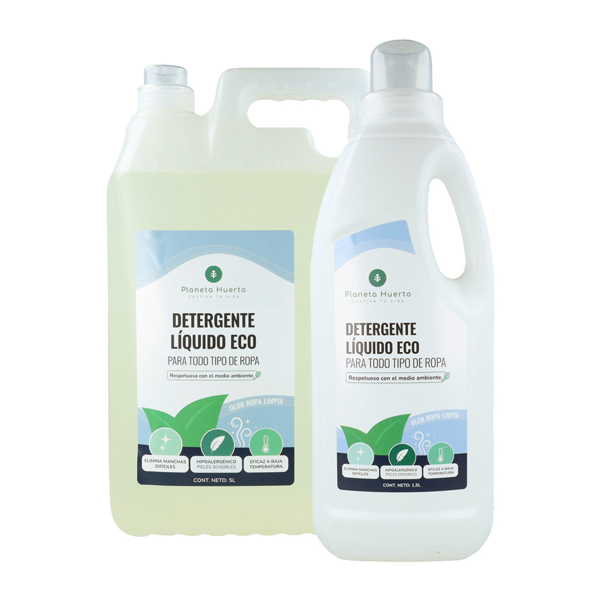 Detergente Líquido Ropa Eco  Aroma natural a ropa limpia Planeta Huerto  5 Litros