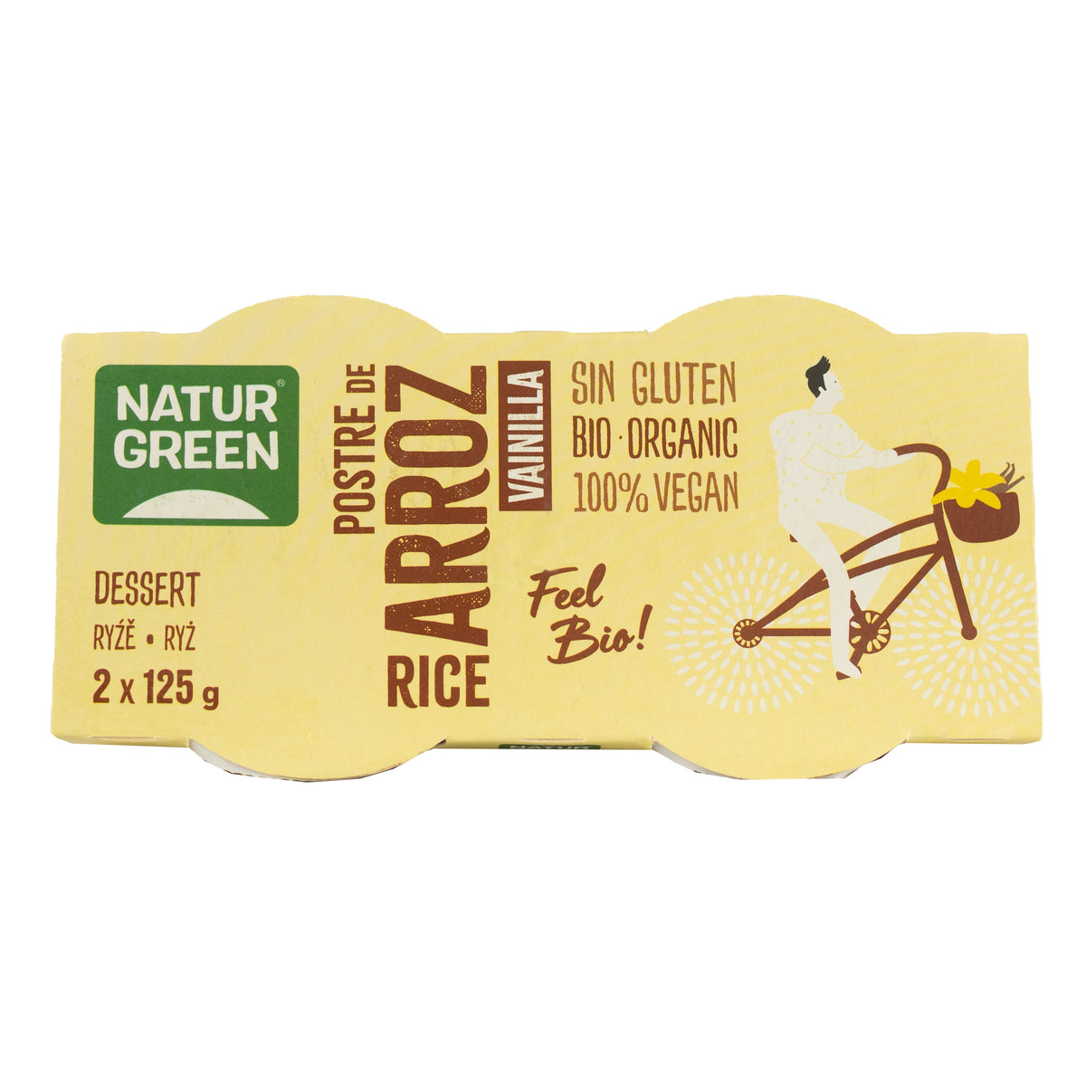 NaturGreen Vanille-rijstdessert, 2 x 125 g