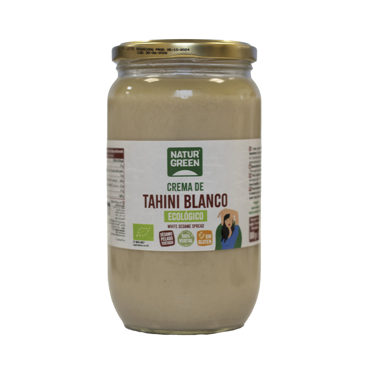 Glutenvrije witte tahinpasta Naturgreen 800 g