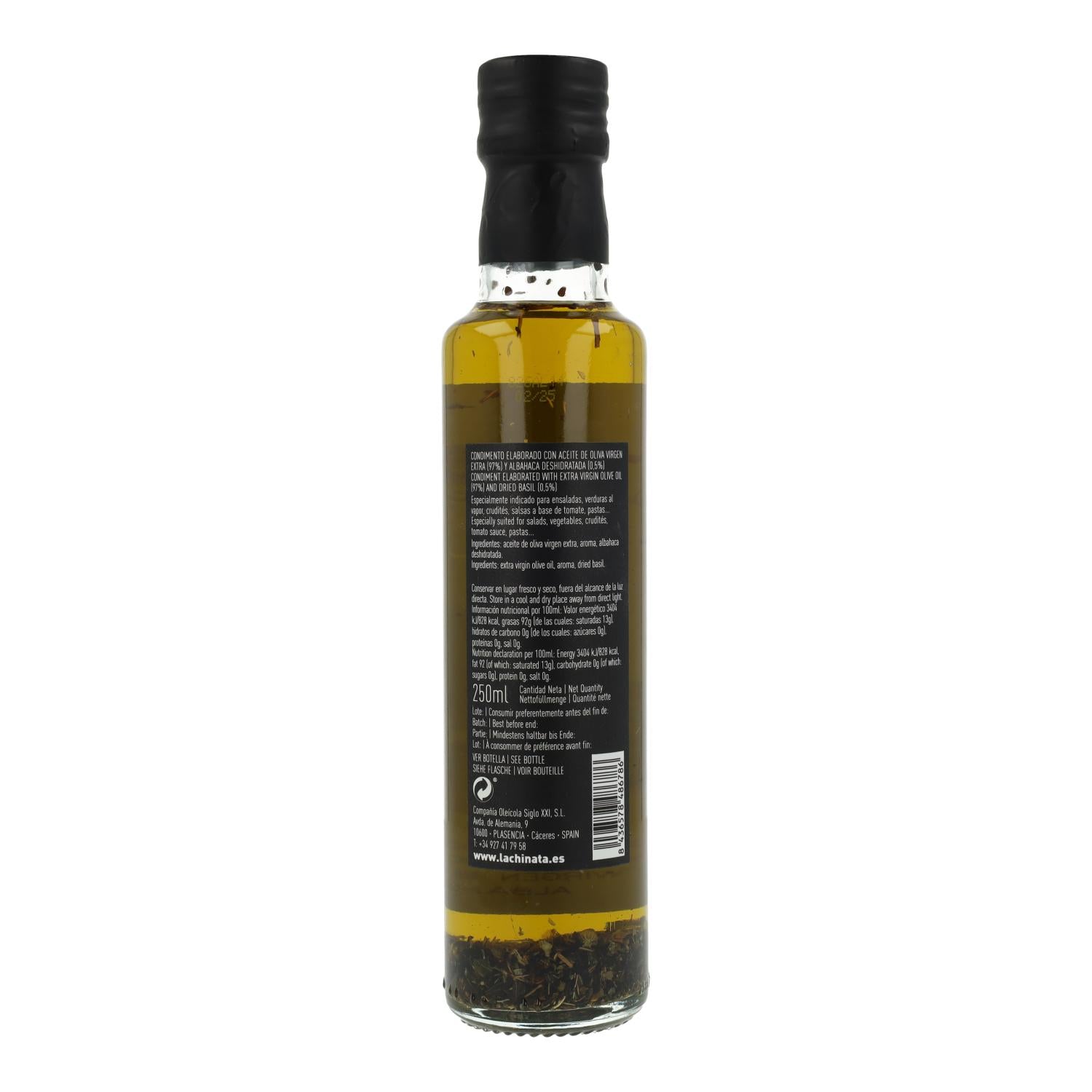Aceite condimentado con Albahaca La Chinata 250 ml