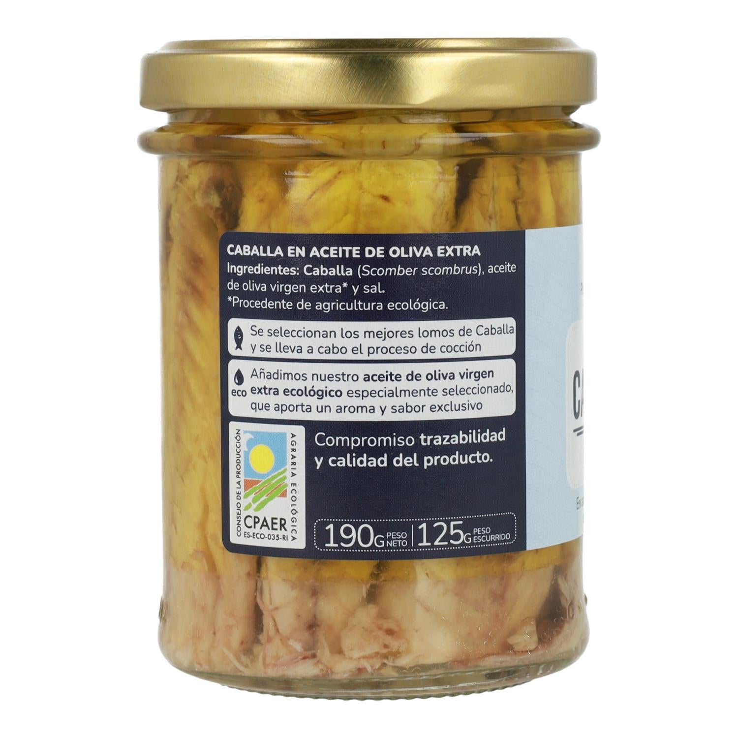 Pack 12x Caballa en aceite de oliva virgen extra ECO Planeta Huerto 190 g