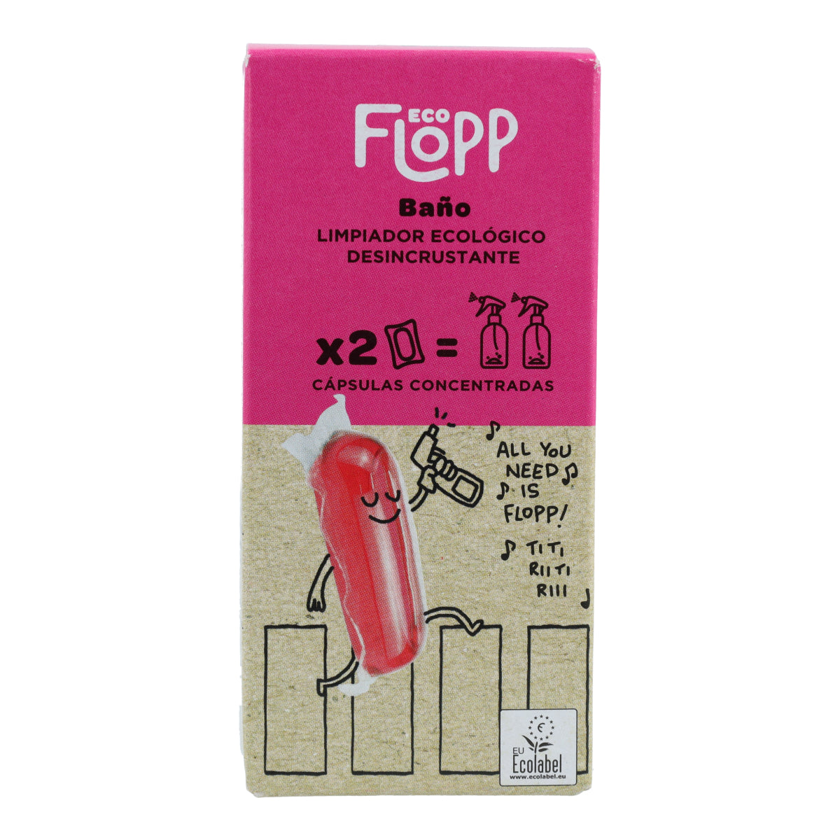Wateroplosbare toiletreiniger Flopp  Navulling 2 capsules