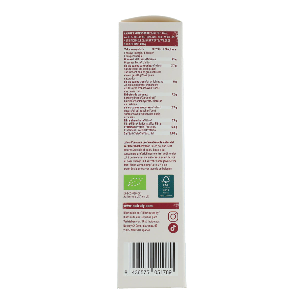 Biologische koekjes met kaneelsmaak Natruly 125 g