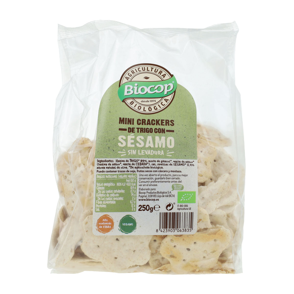 Mini-crackers van tarwe met sesam Biocop 250 g