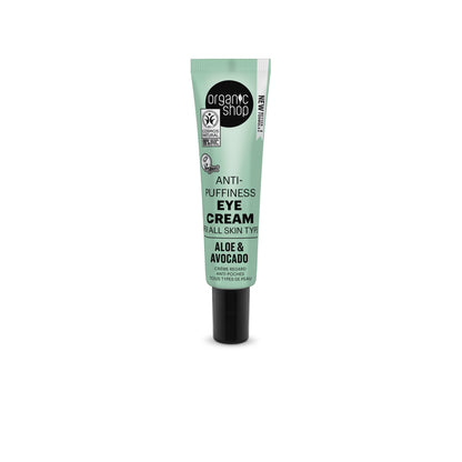 Crema para el contorno de los ojos antihinchazón aloe y aguacate Organic Shop 30 ml