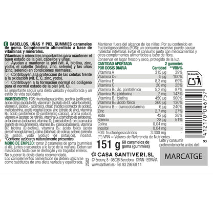 Kauwbare gummies voor haar, nagels en huid SantiverI 60 gummies 162 g