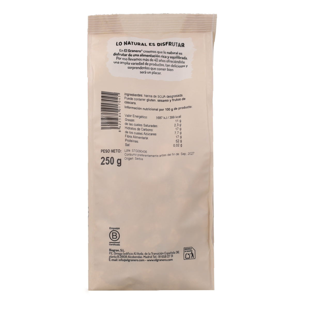 Grove getextureerde soja El Granero 250 g