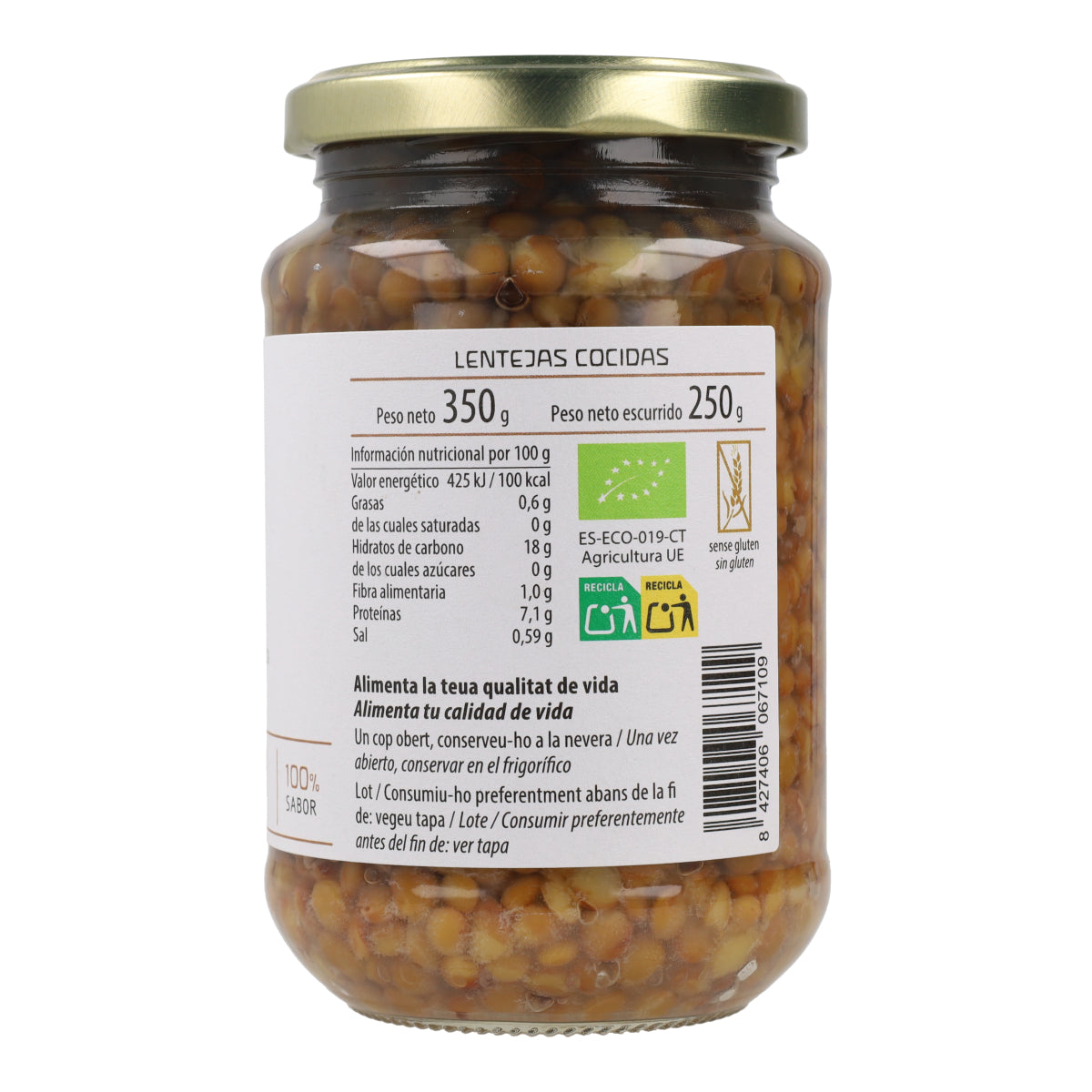 Gekookte linzen ECO Cal Valls 250 g