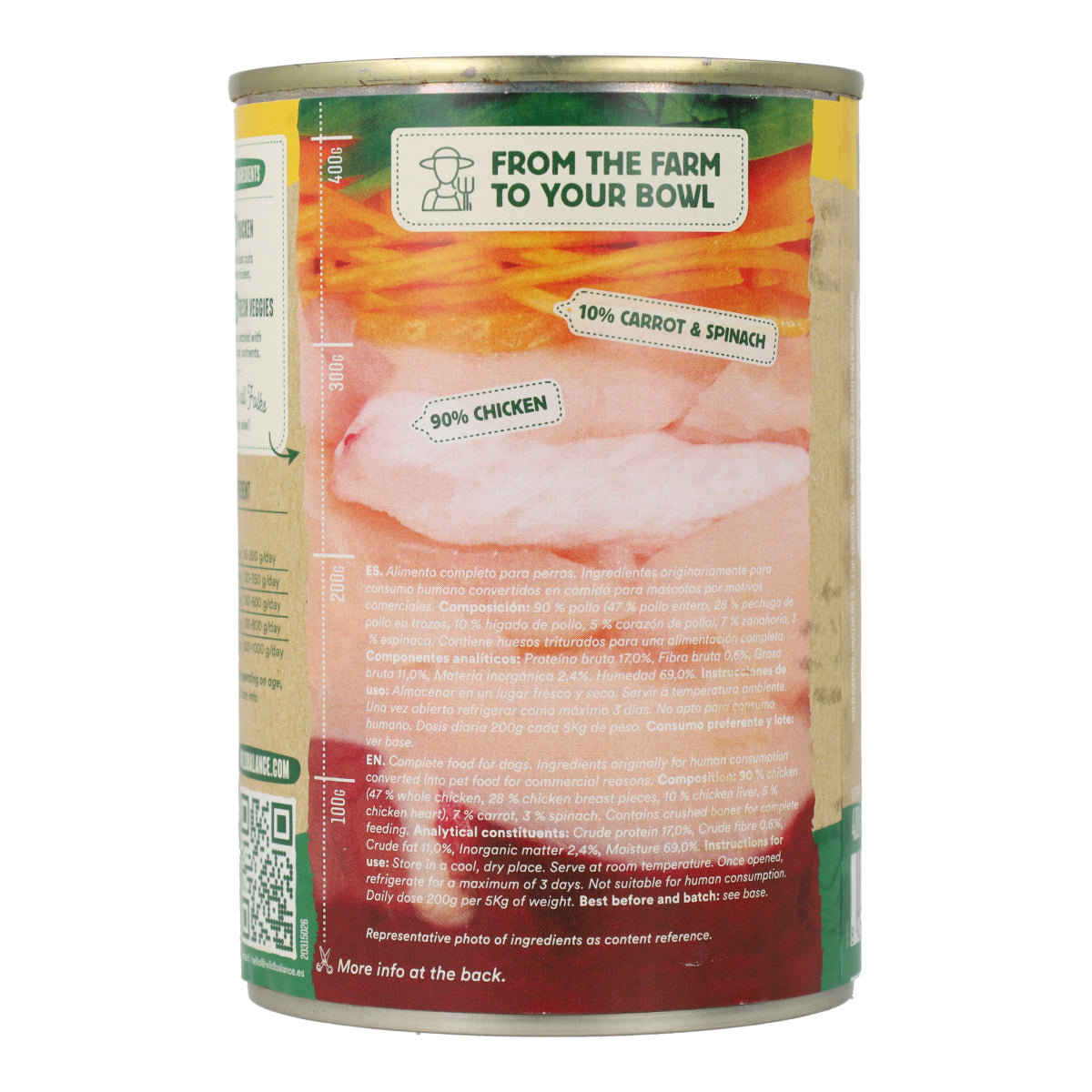 Blik BARF-kip voor honden Wild Balance 400 g