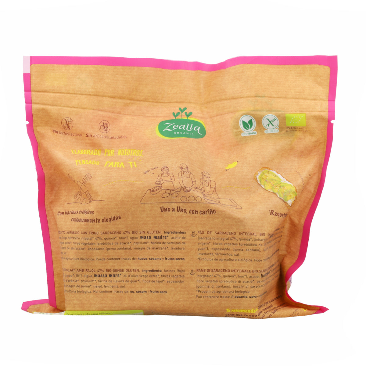 Biologisch glutenvrij volkoren boekweitbrood Zealia 330 g