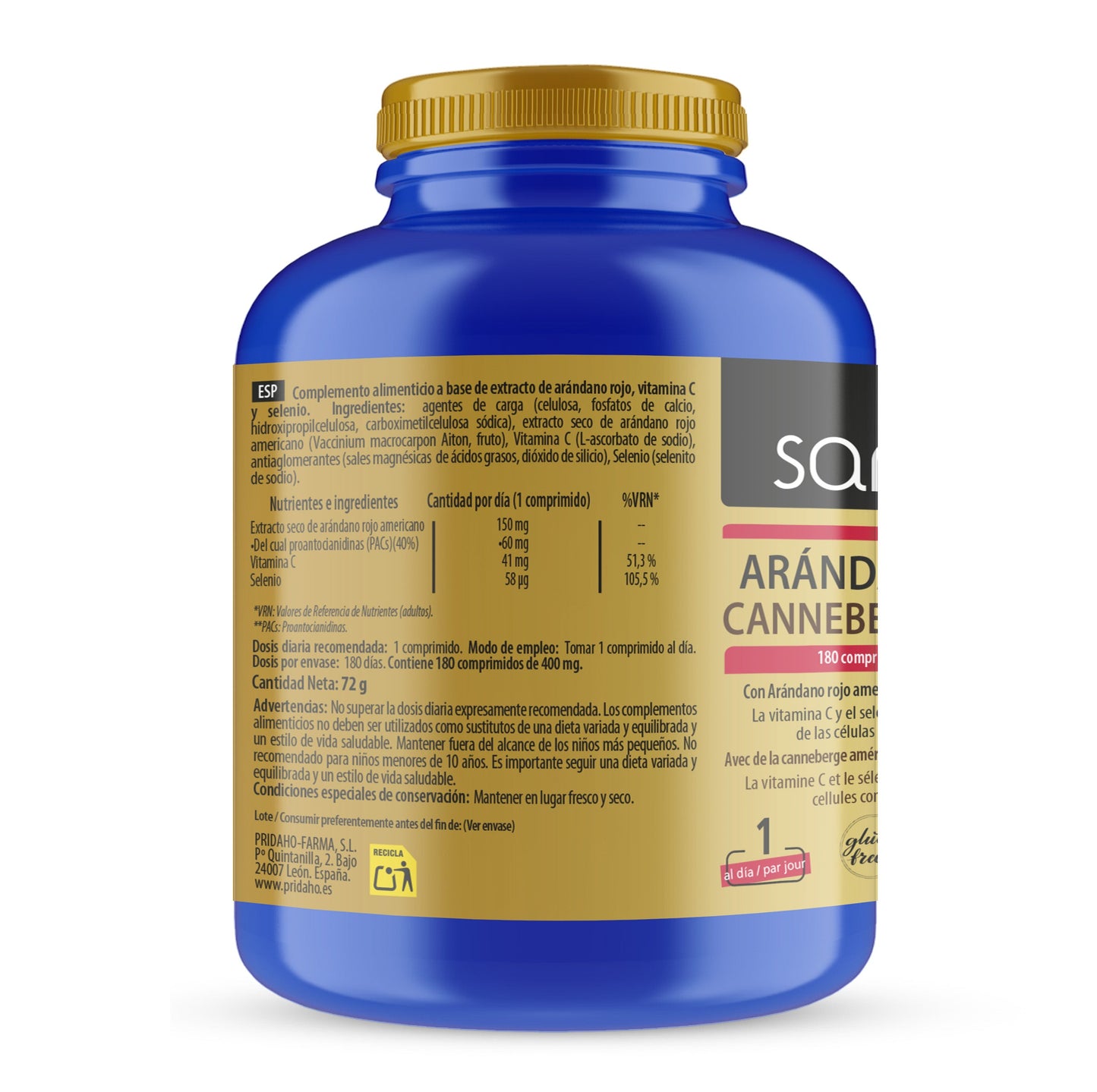 Amerikaanse rode veenbes 180 tabletten SANON van 650 mg