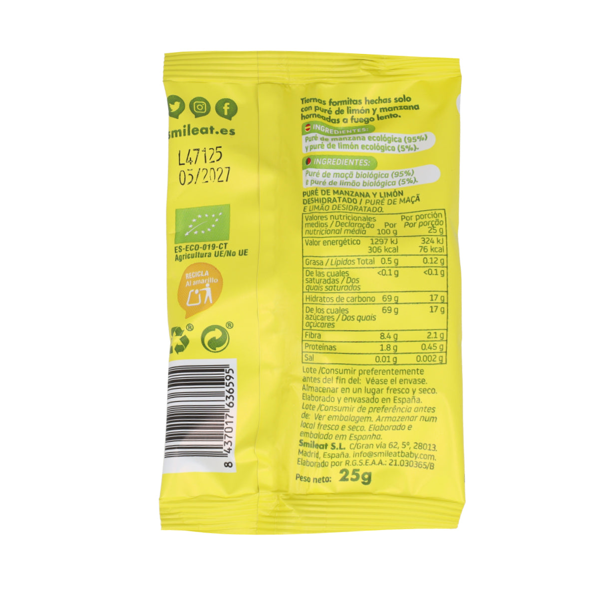 Eco-snack met appel en citroen 25 g, Triboo