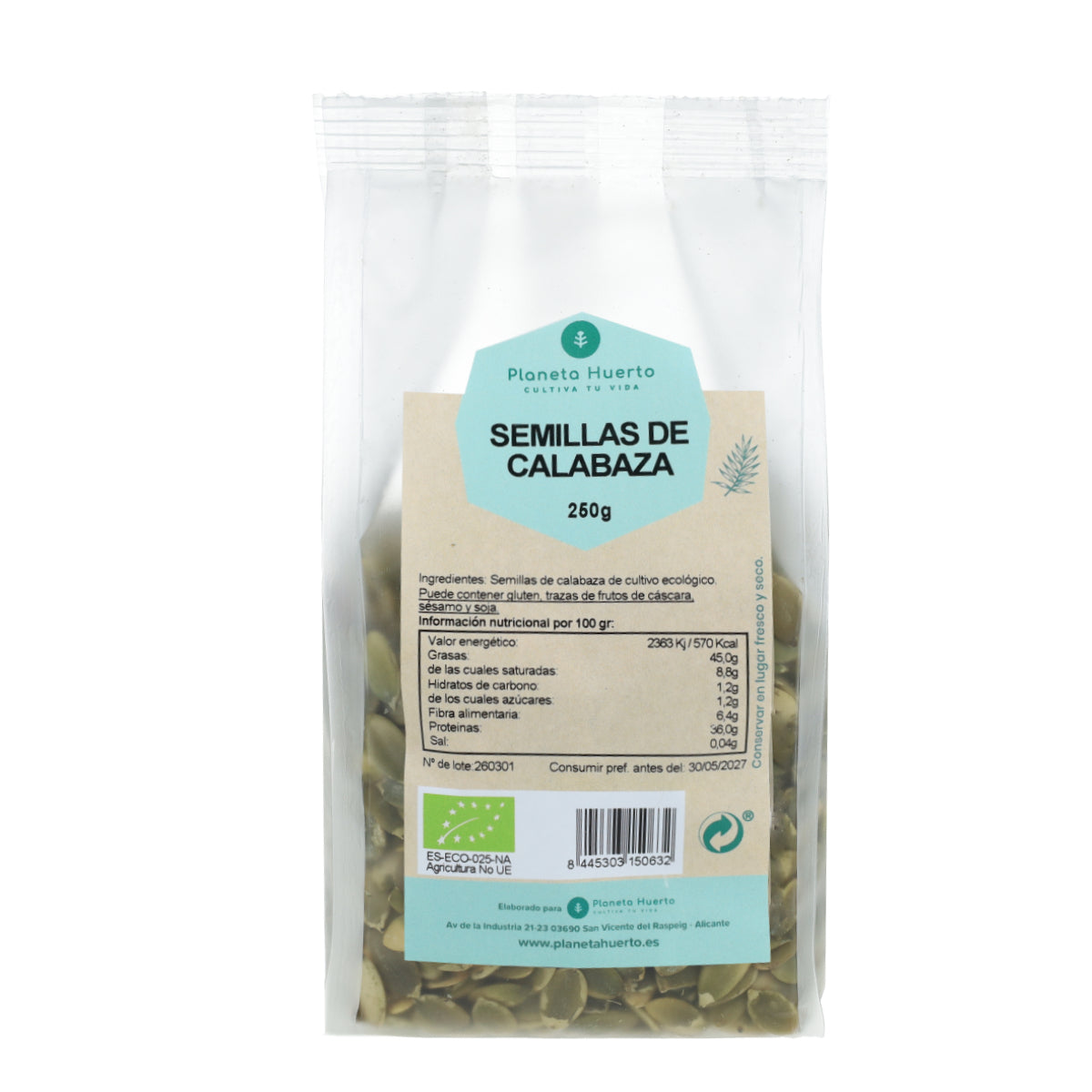ECO Pompoenpitten Planeta Huerto 250 g