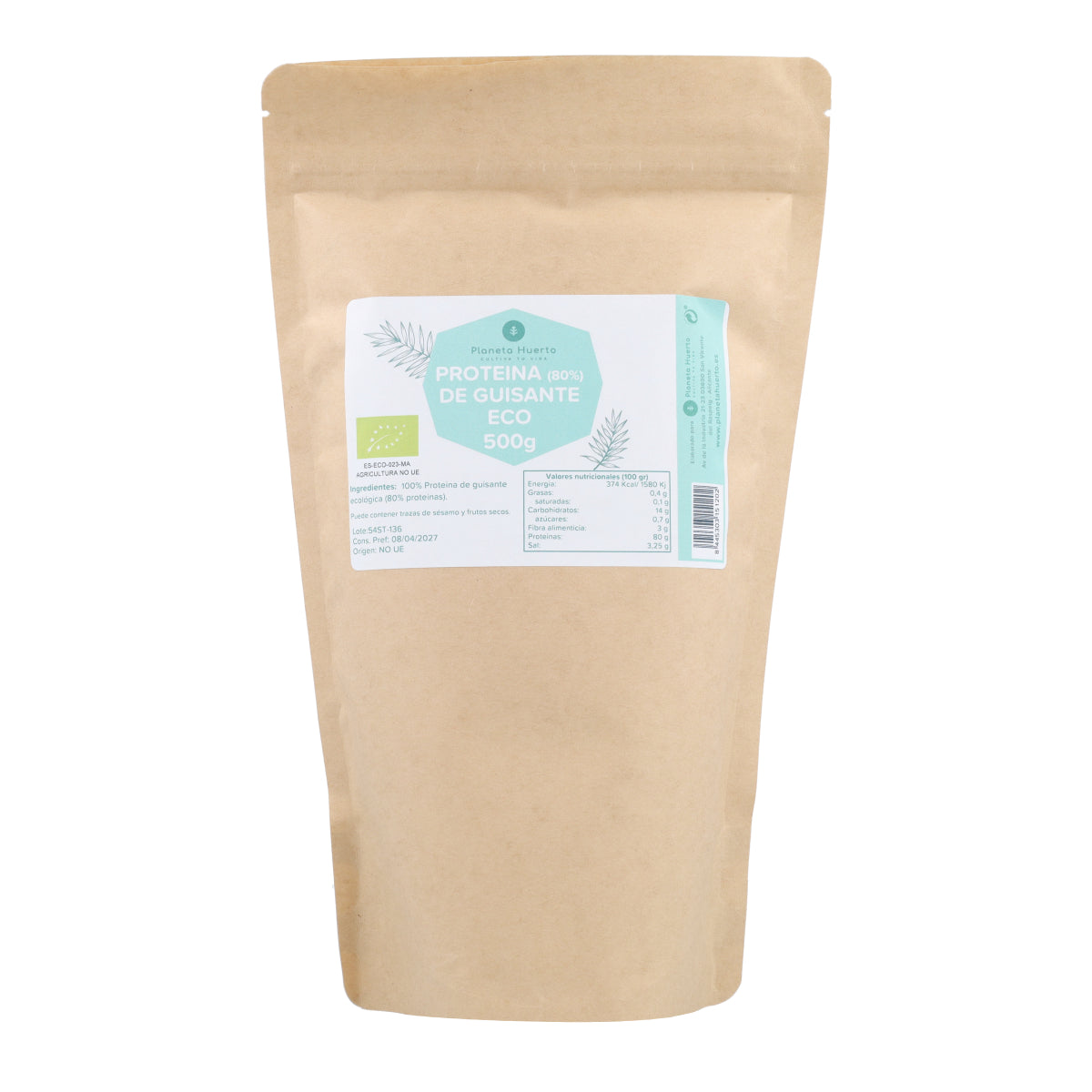 Erwteneiwit 80% ECO Planeta Huerto 500 g