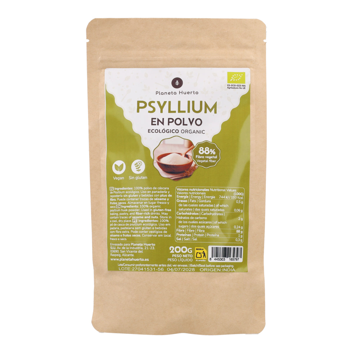 Psyllium poeder Eco Planeta Huerto 200 g