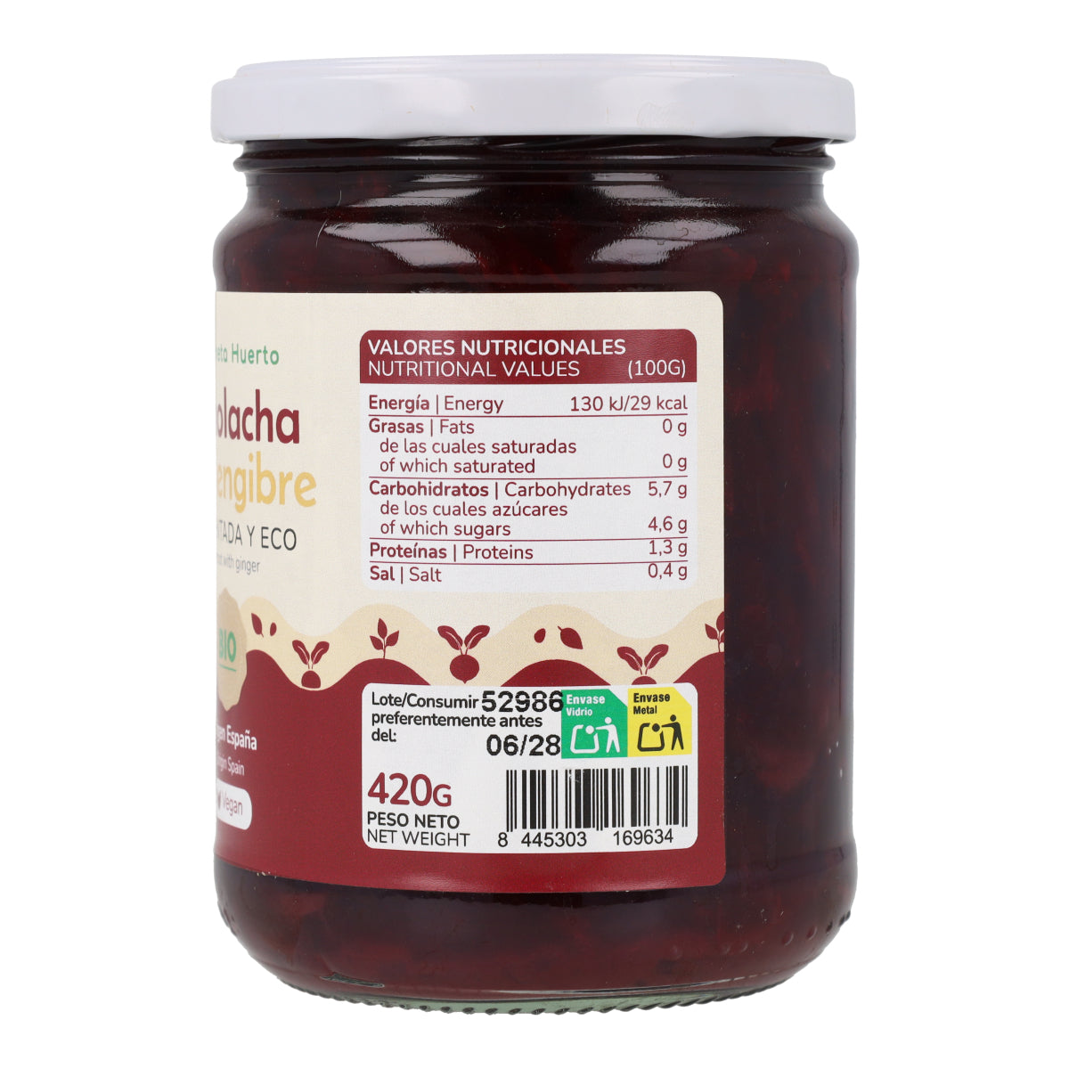 Gefermenteerde rode biet met gember Eco Planeta Huerto 420 g