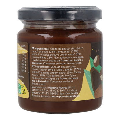 Hazelnoot- en cacaocrème zonder toegevoegde suikers ECO Planeta Huerto 230 g