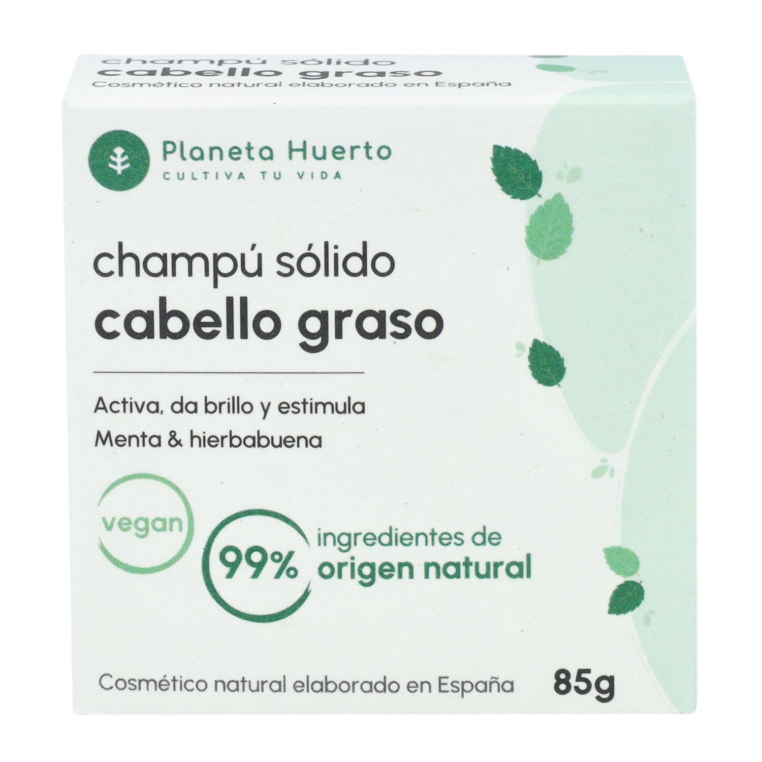 Champú sólido antigrasa Menta Planeta Huerto 85 gr