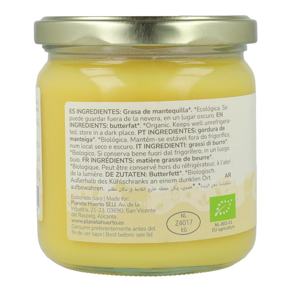 Ghee mantequilla clarificada ECO Planeta Huerto 300 g