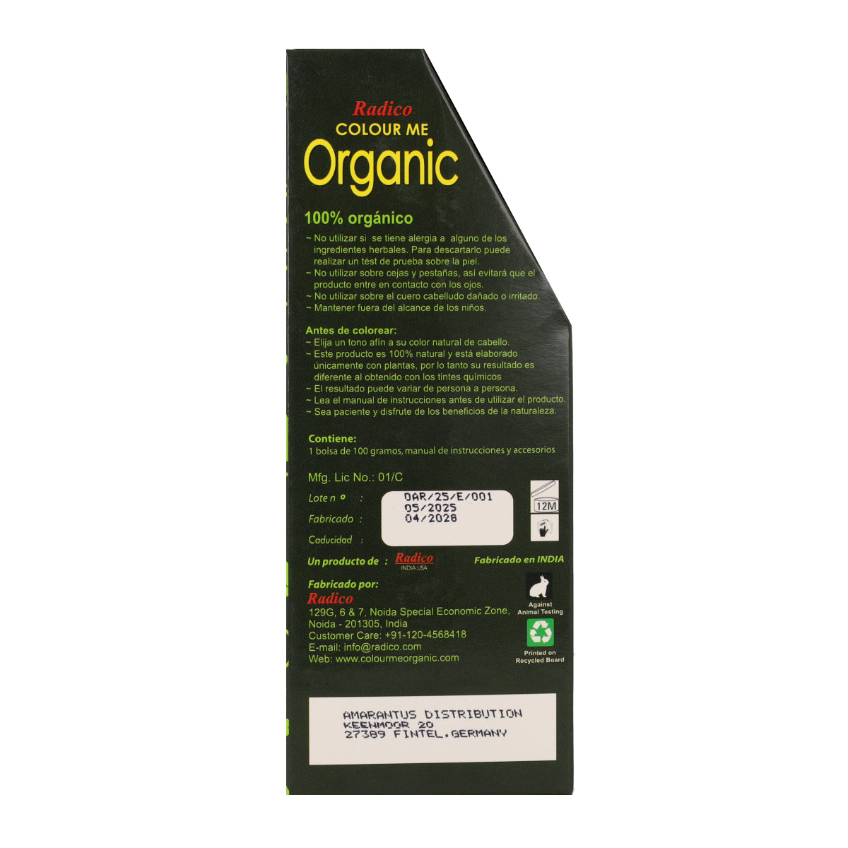 Plantaardige haarverf kastanjebruin  Radico 100 g