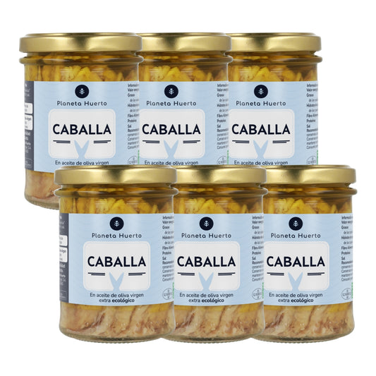 Pack 6x Caballa en aceite de oliva virgen extra ECO Planeta Huerto 190 g