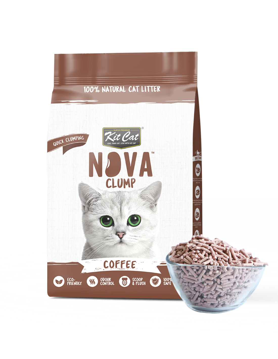 Kit Cat Arena Eco SoyaClump - Coffee 7 L Kattenbakvulling