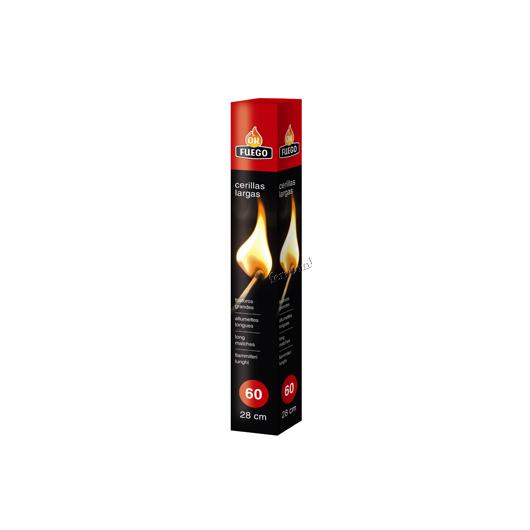 Cerillas largas de encendido 28 cm Ok Fuego 60 ud