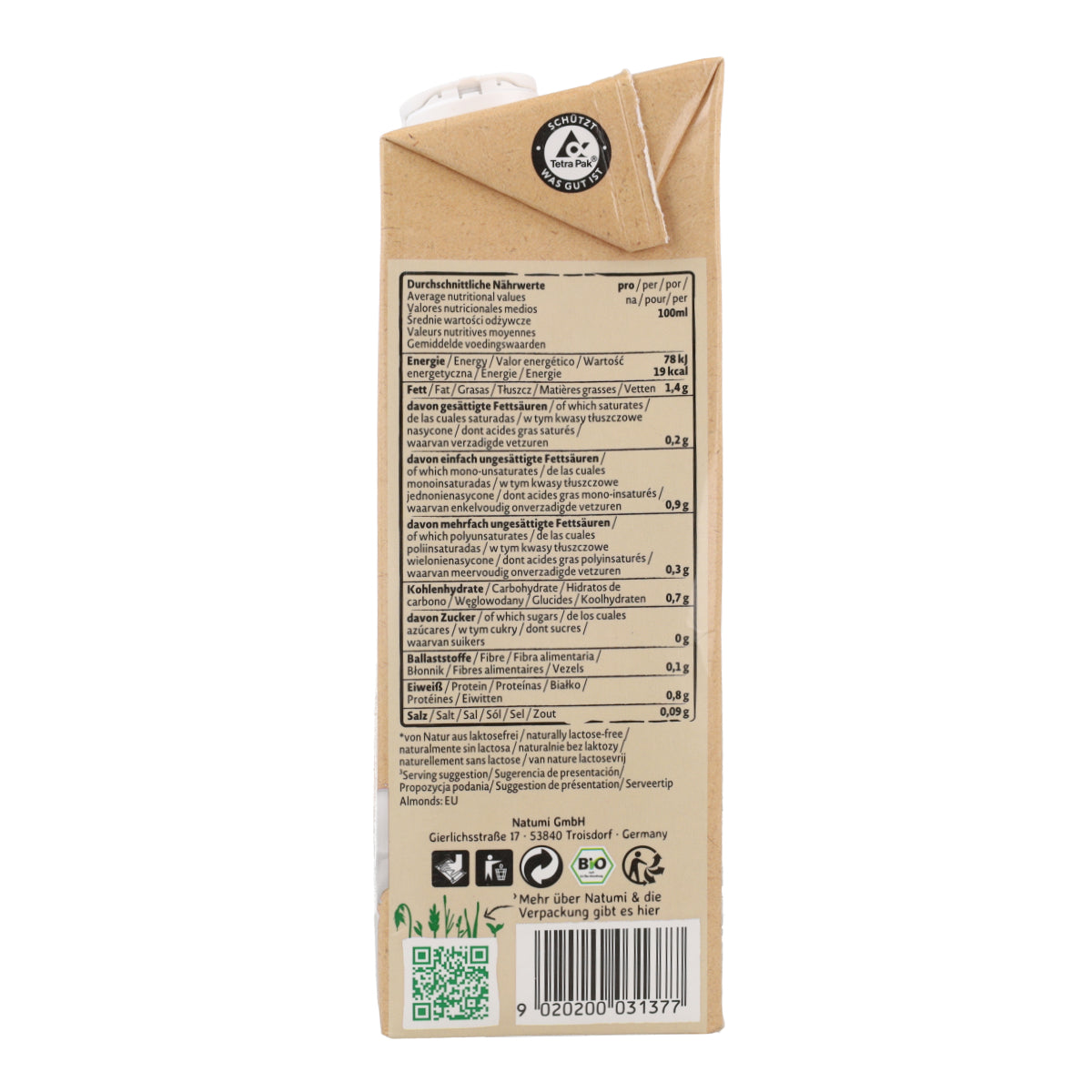 Barista amandeldrank BIO Natumi 1 l