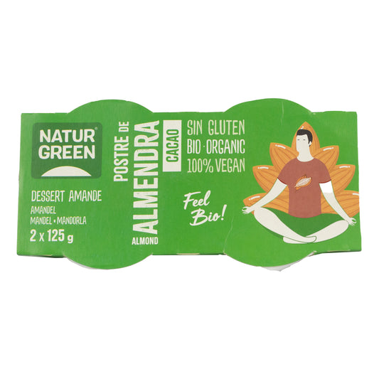Dessert met amandelen en cacao NaturGreen,  2 x 125 g