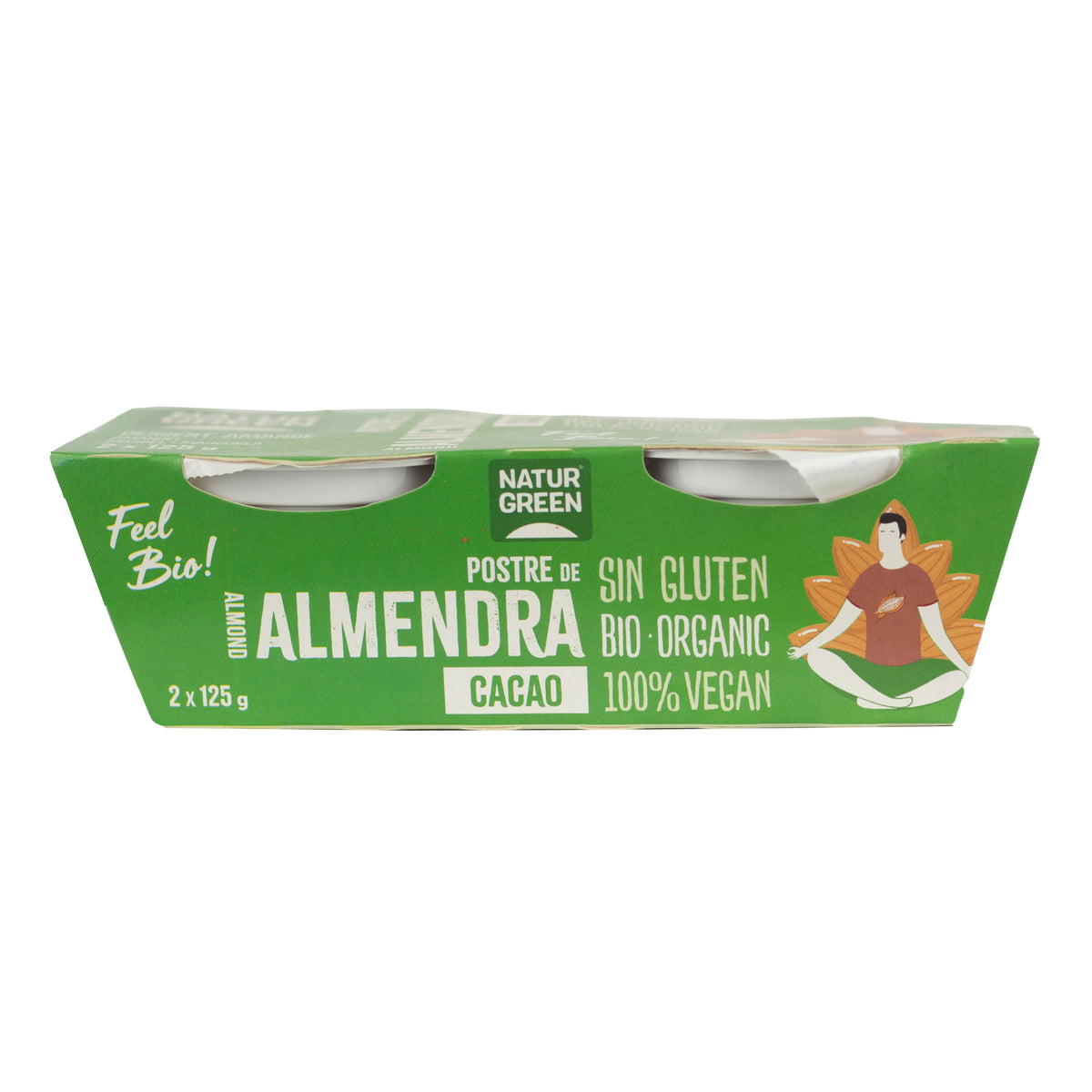Dessert met amandelen en cacao NaturGreen,  2 x 125 g