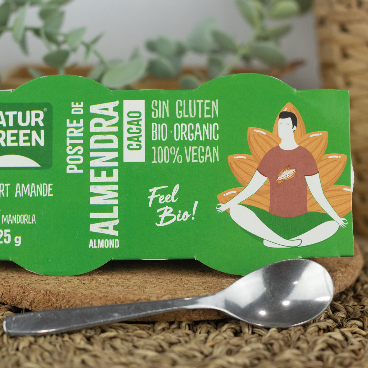 Dessert met amandelen en cacao NaturGreen,  2 x 125 g