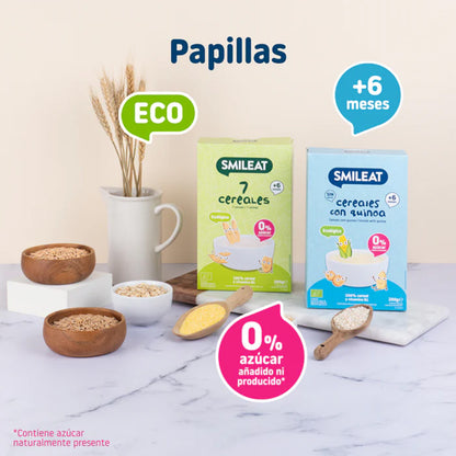 Papilla de cereales Sin Gluten con Quinoa Eco Smileat, 200g