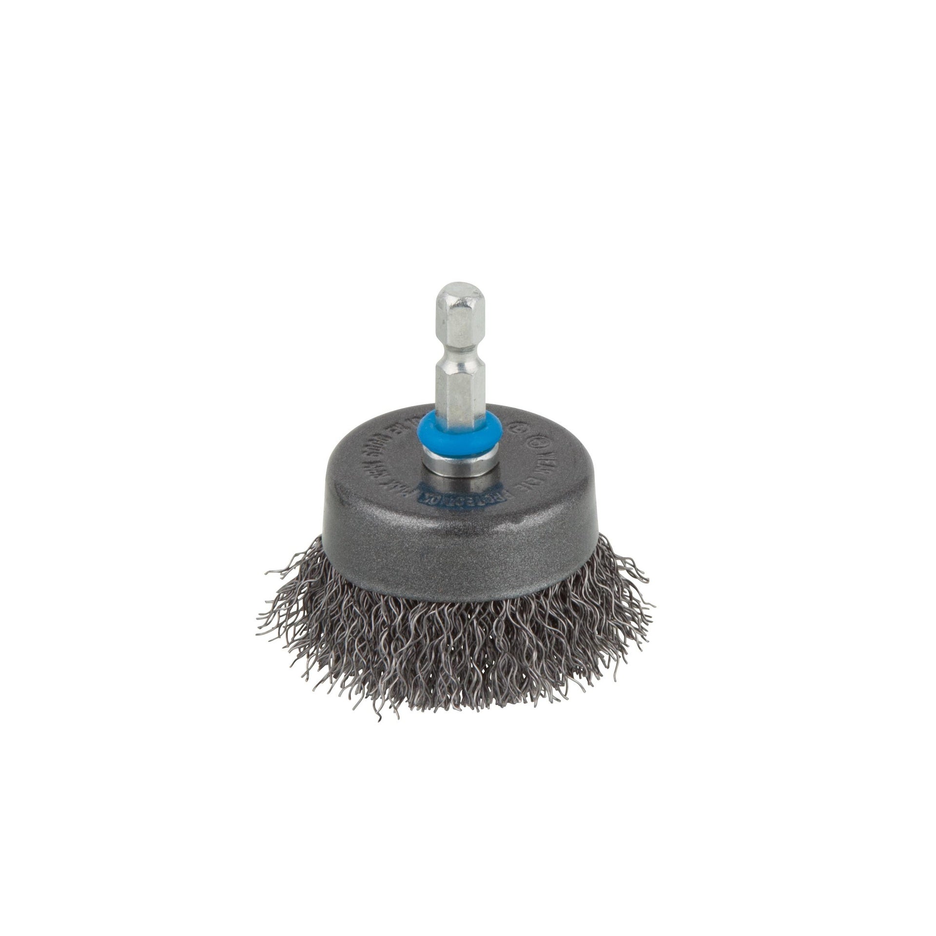 Cepillo metálico de copa para taladro vástago hexagonal 1/ 4" (6,35 mm) Ø 75 mm