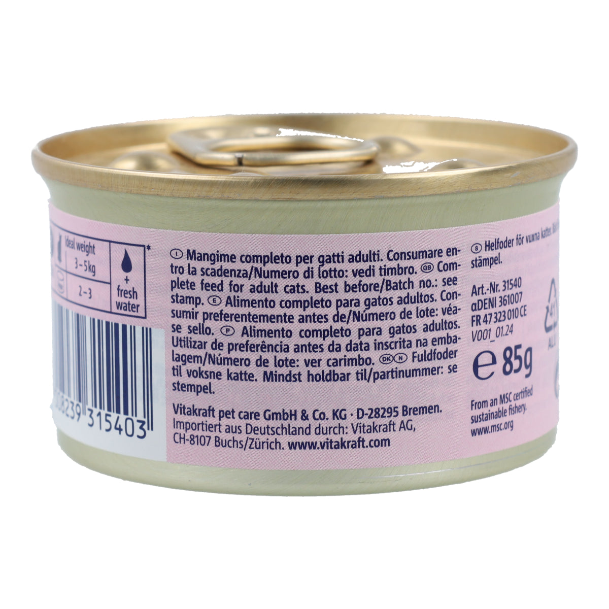 Vitakraft blikje Poésie zalmmoes 85 g natvoer voor katten