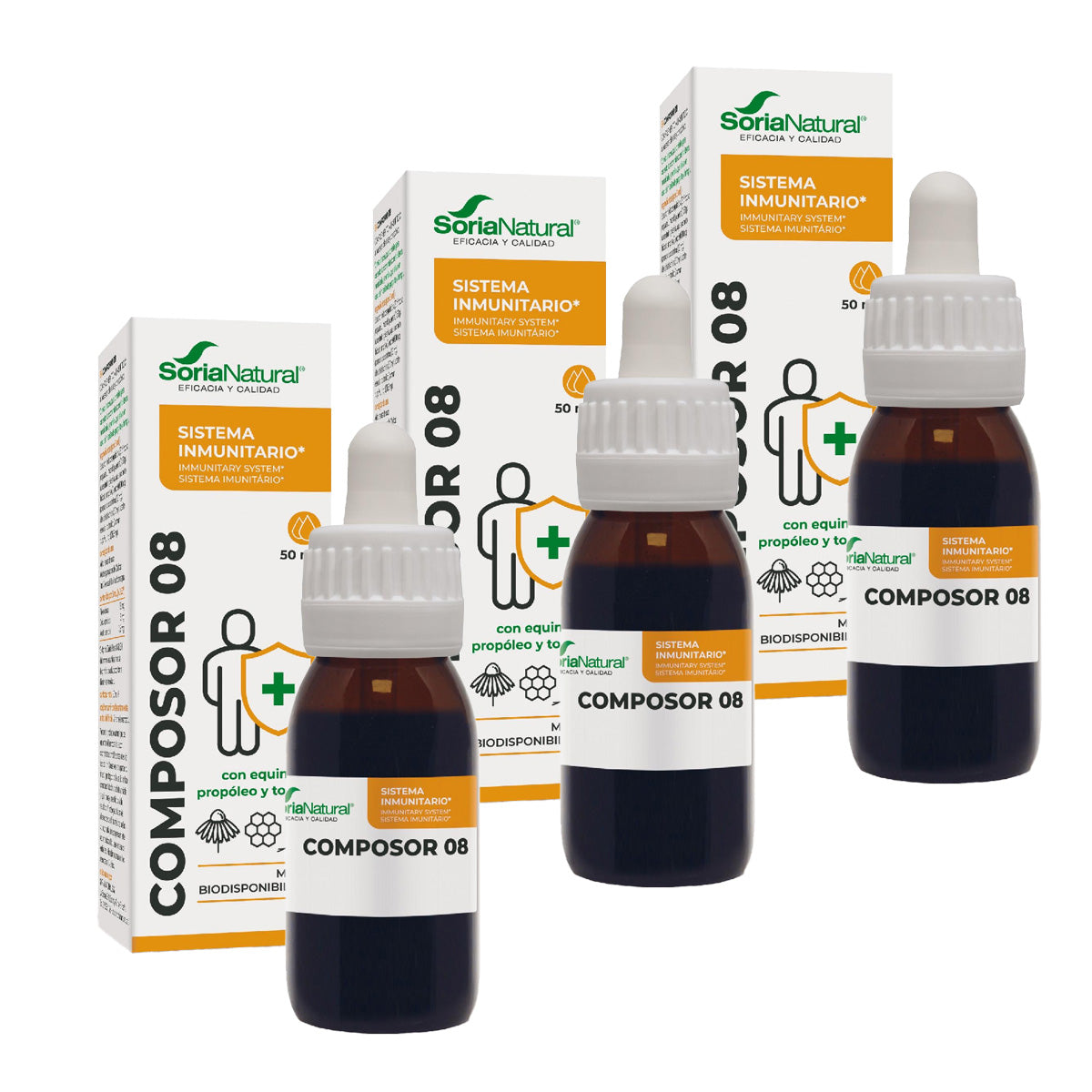 Pack 3x Composor 8 Siglo XXI Echina Soria Natural, 50 ml