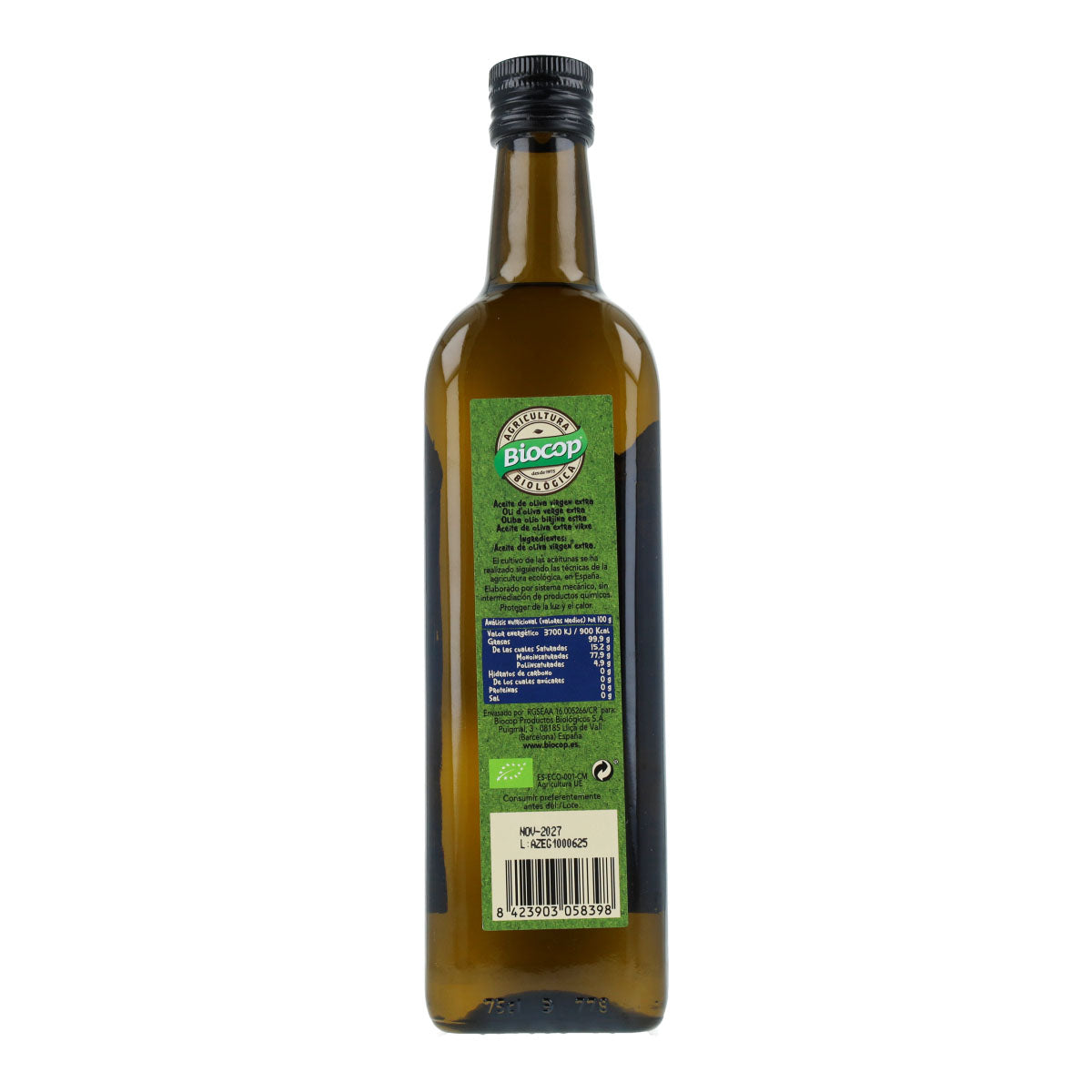 Extra vierge olijfolie Picual Bio Biocop 750 ml