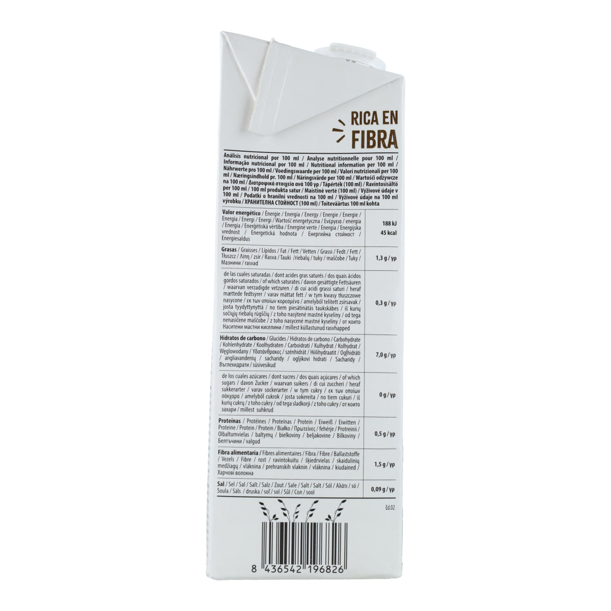 Bebida de Avena Integral 0% Azúcares Bio NaturGreen 1 L
